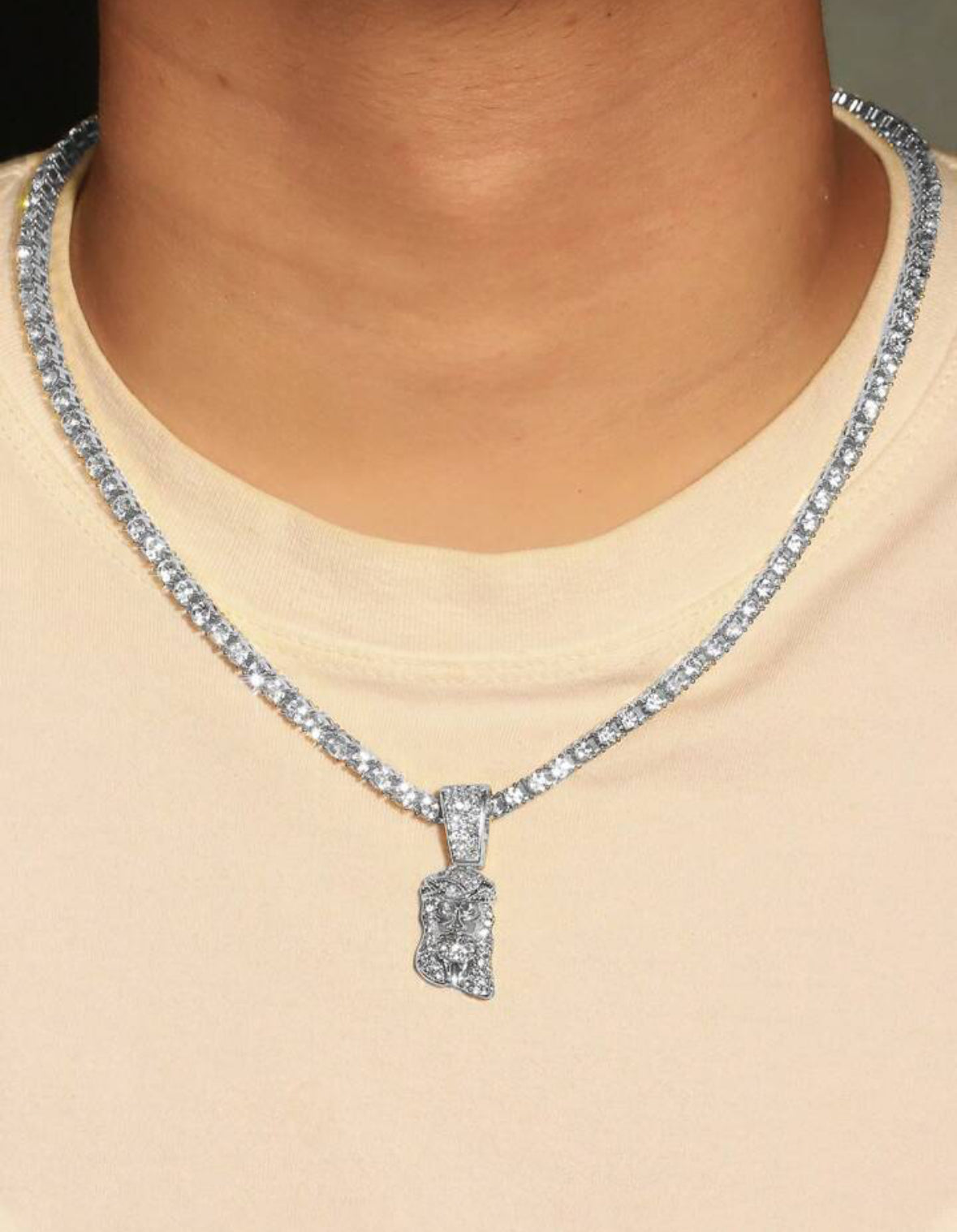 Small Iced Out Diamond Jesus pendent