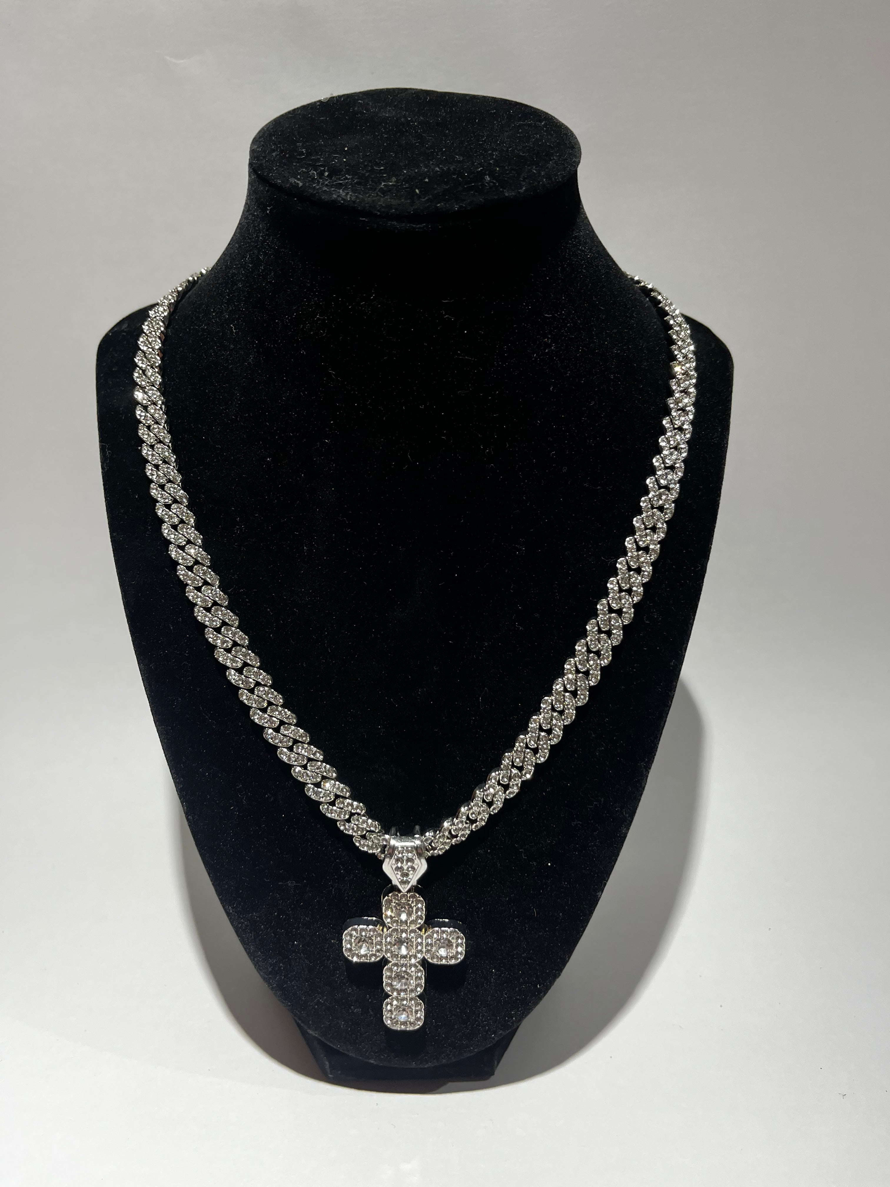 Diamond Baguette Cross Pendent